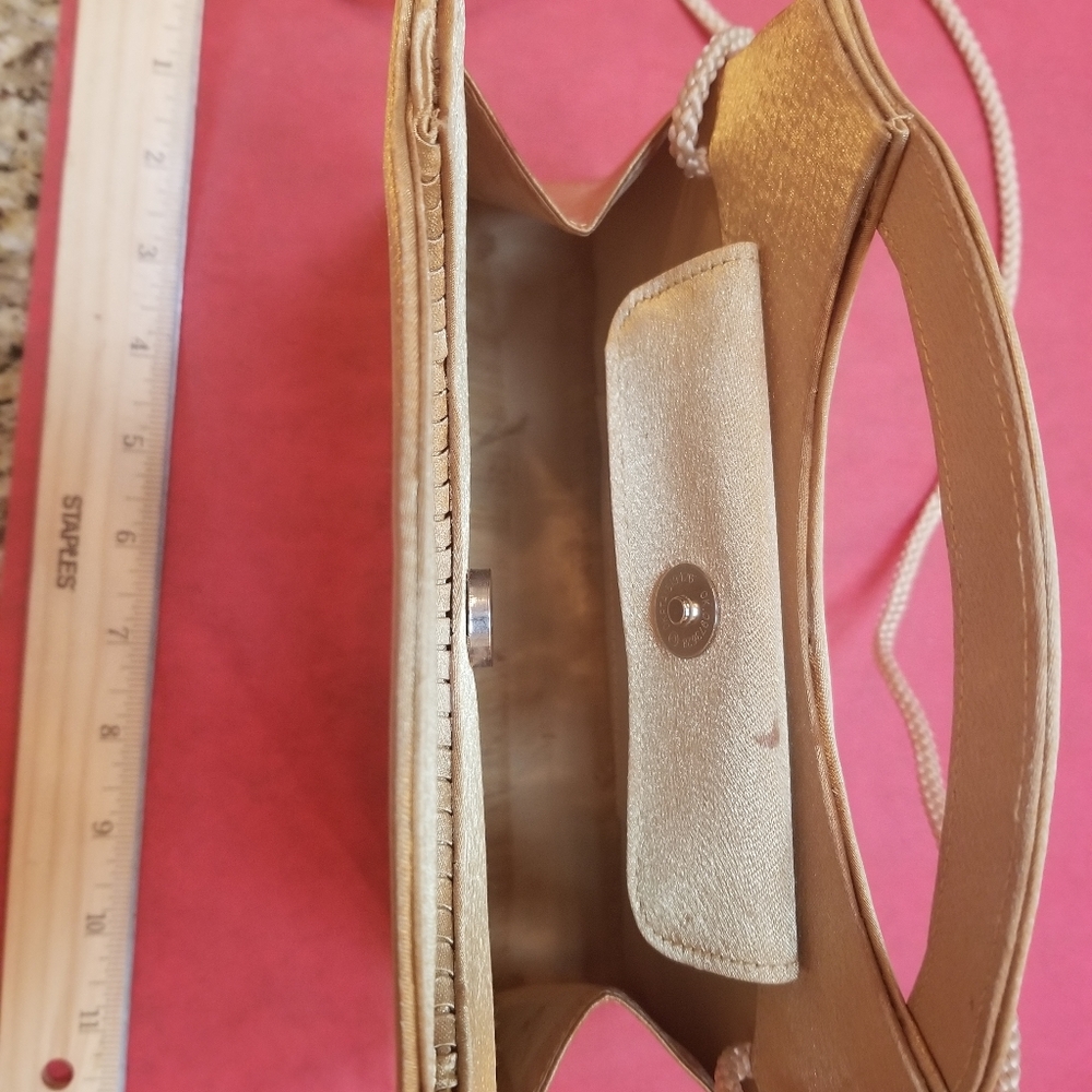 Gold Satin Shine Bijoux Terner Evening Purse - Picture 2 of 6